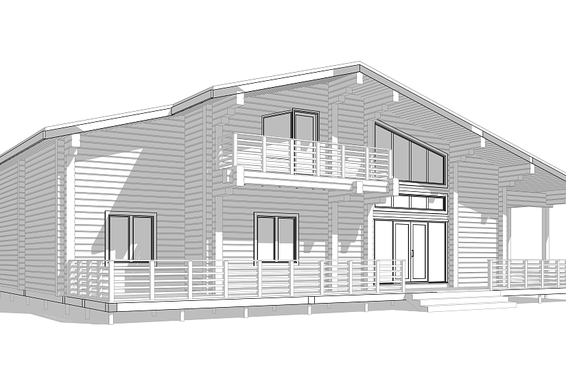 Дом-1,5эт-профбрус-18000х13600мм-КД Дом-1,5эт-профбрус-18000х13600мм-КД