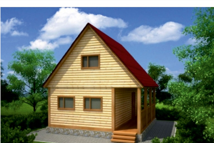 Дом из бруса к1п10