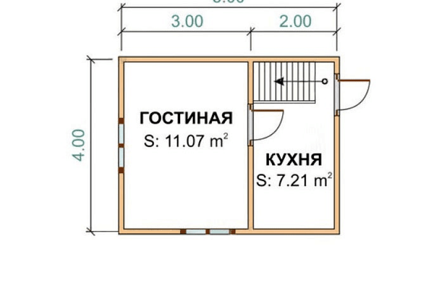 Дом из бруса 4х5 к1п2