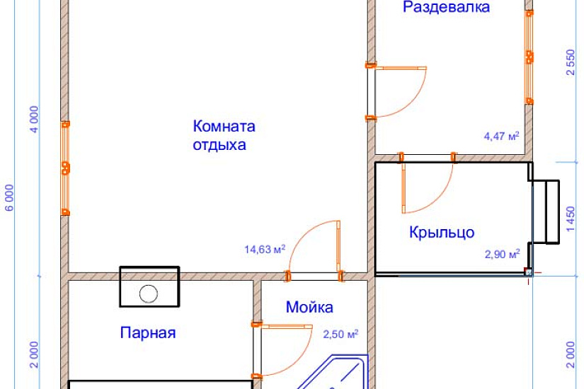 Баня из бруса №14