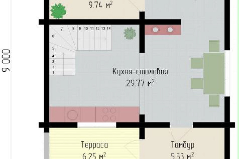 Проект дома из бруса №893 Проект дома из бруса №893