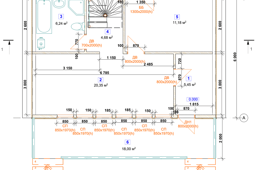 Дом-каркас-9000х6000мм-2 эт.-АР Дом-каркас-9000х6000мм-2 эт.-АР