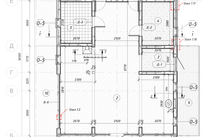 Дом-каркас200мм-10785х16500мм-1эт-АР