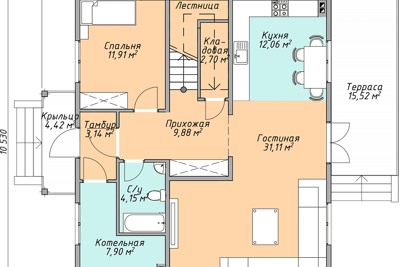 Каркасный дом КД-207-2