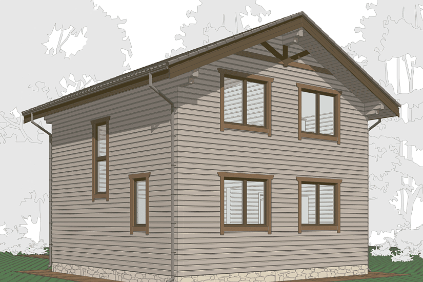 Дом-брус200х150мм-8000х9500мм-1,5эт-АР Дом-брус200х150мм-8000х9500мм-1,5эт-АР