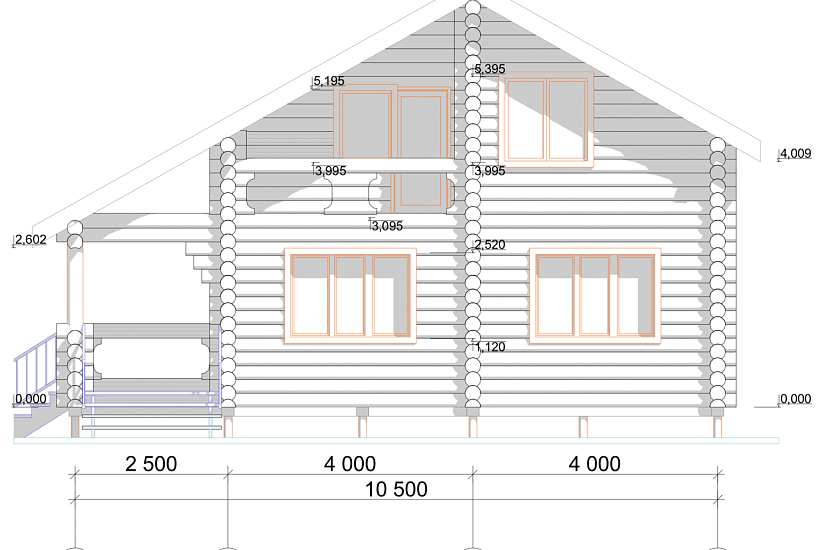 Дом-бревно260-10500х9600мм-1,5эт-АР