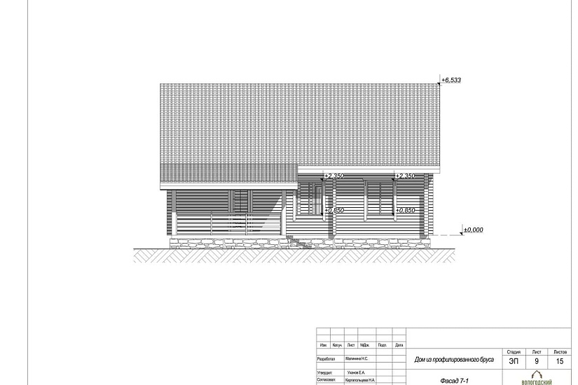 Дом из проф. бруса 1эт