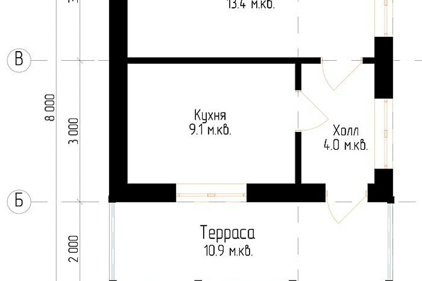 Дачный дом №8 6x8 м Дачный дом №8 6x8 м