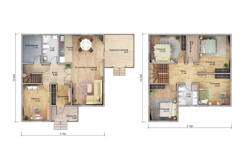 Каркасный дом КД-163-3