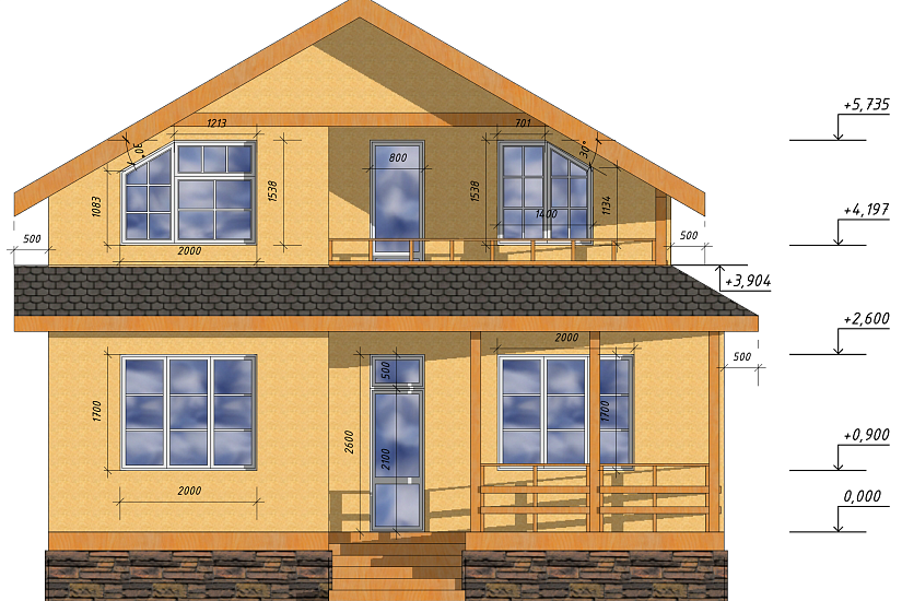 Дом-каркас-285мм-10500х9100-ЭП