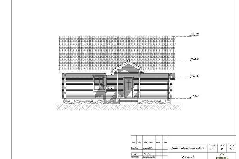 Дом из проф. бруса 1эт