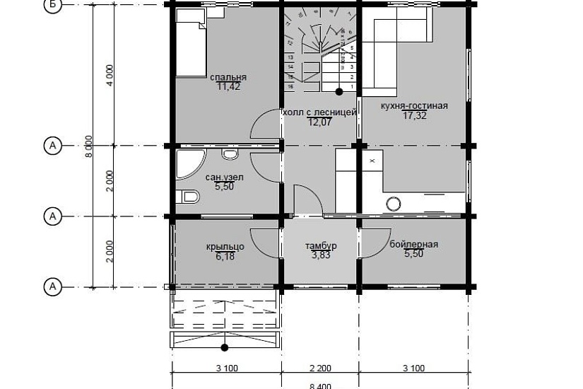 Дом из клееного бруса КБ-118а