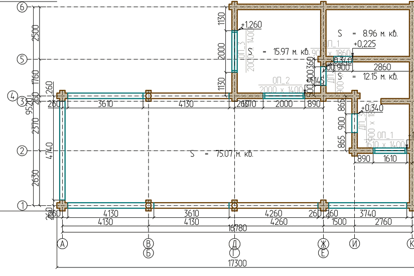 Баня-бревно 260 мм--16780х9520-1 эт-АР-КР Баня-бревно 260 мм--16780х9520-1 эт-АР-КР