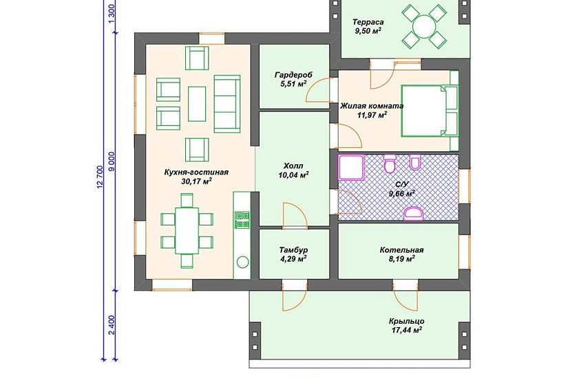 Проект дома К-212 (106.77 кв.м)