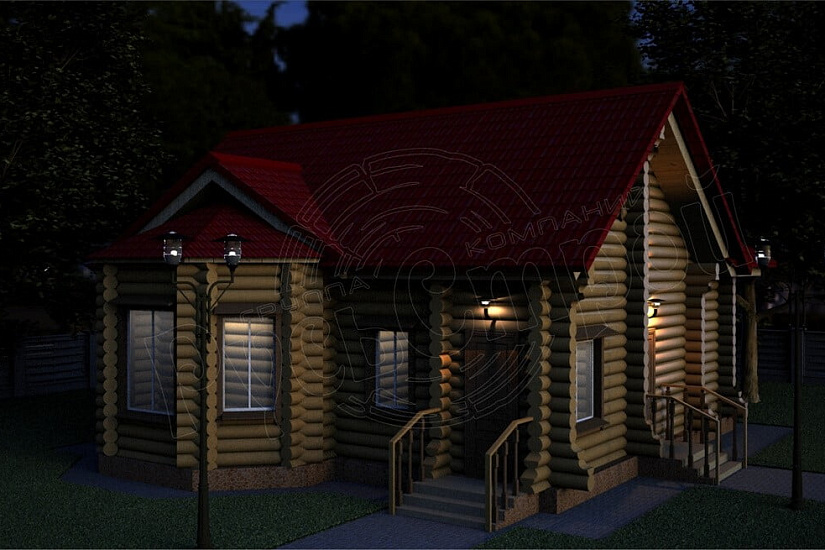 ПРОЕКТ Б-29 БАНЯ ИЗ ОЦИЛИНДРОВАННОГО БРЕВНА