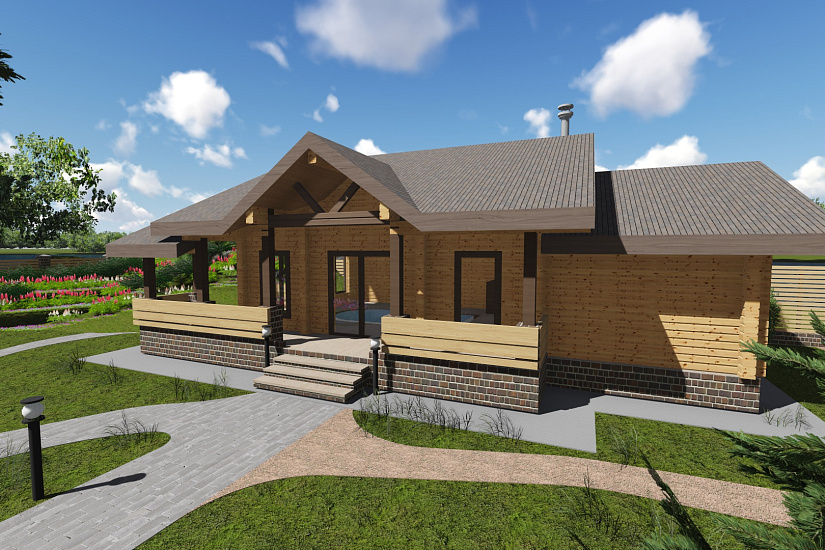 Баня из бруса №808 Баня из бруса №808