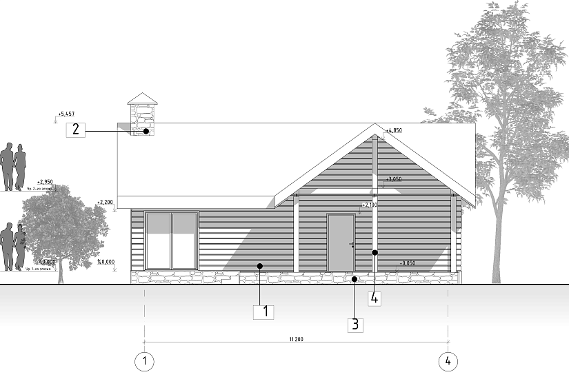 Дом-1,5этажа-газобетон-300мм-9700х11200-АР