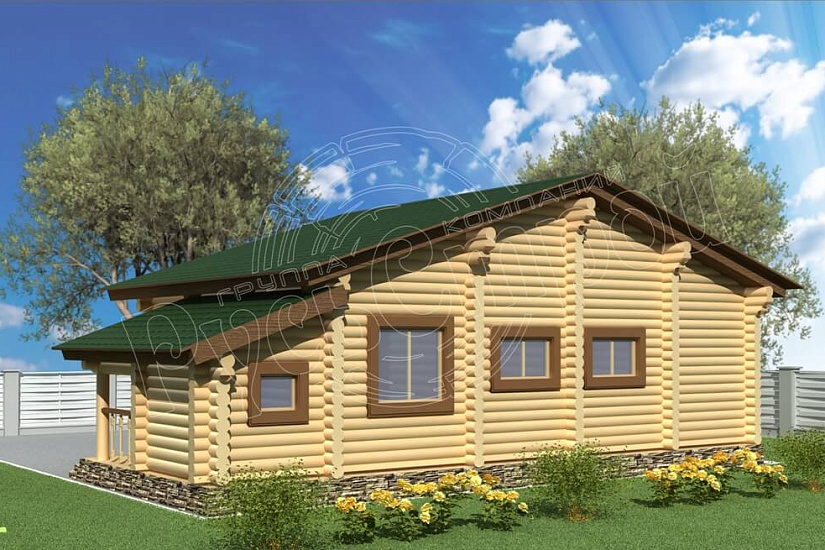 ПРОЕКТ Б-35 БАНЯ ИЗ ОЦИЛИНДРОВАННОГО БРЕВНА