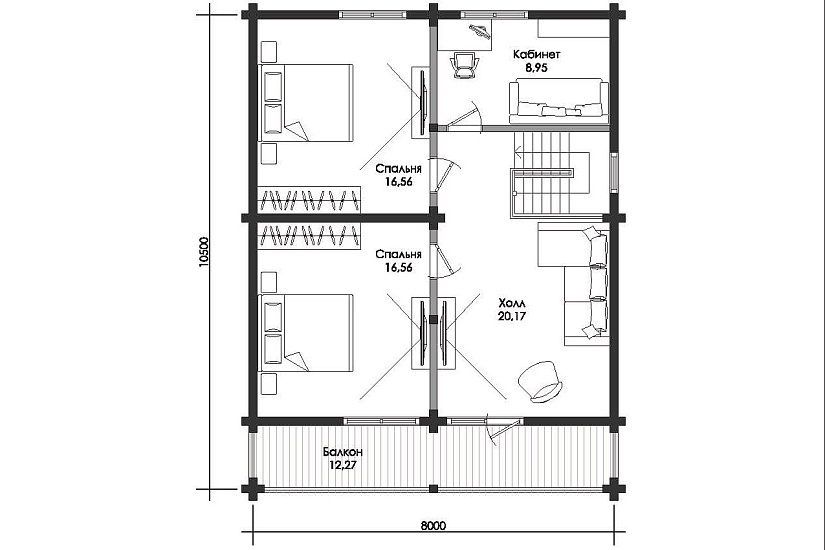Проект дома из бруса №634 Проект дома из бруса №634