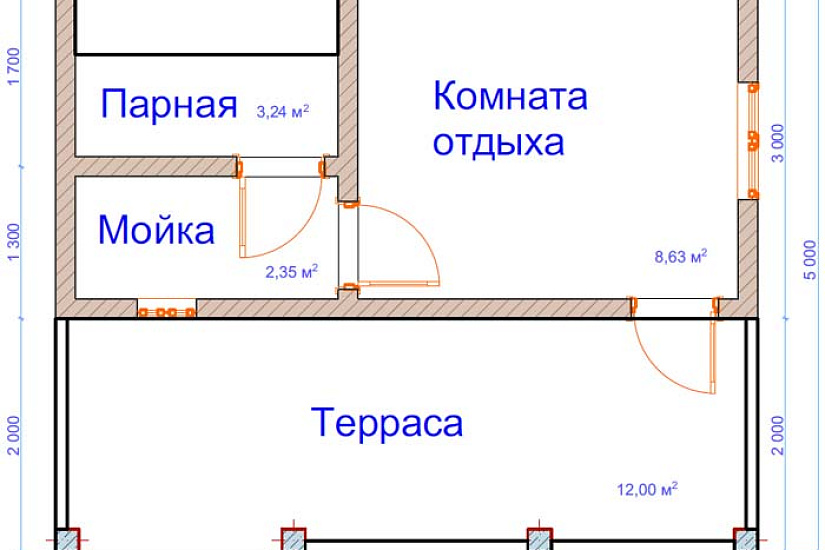 Баня из бруса №12