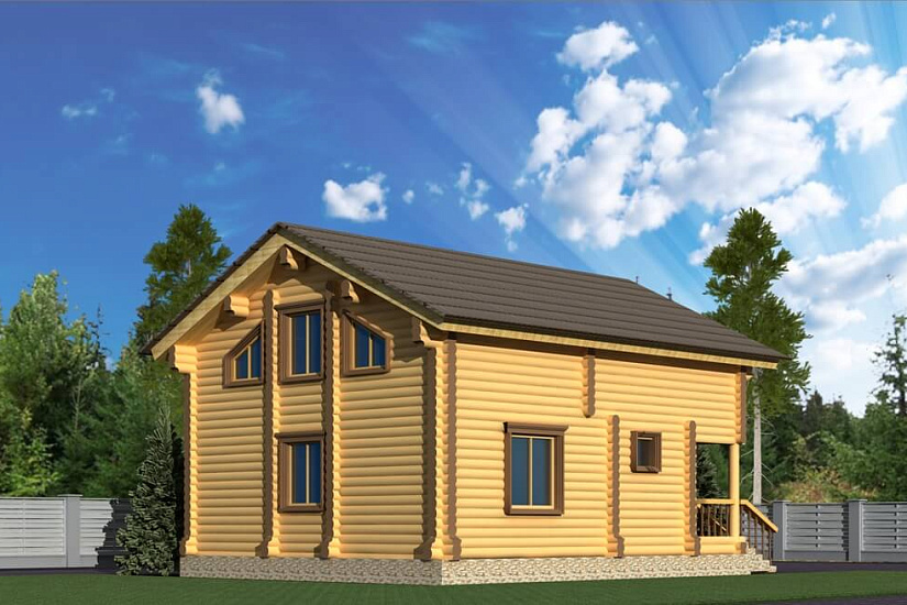 ПРОЕКТ Д-9 ДОМ ИЗ ОЦИЛИНДРОВАННОГО БРЕВНА