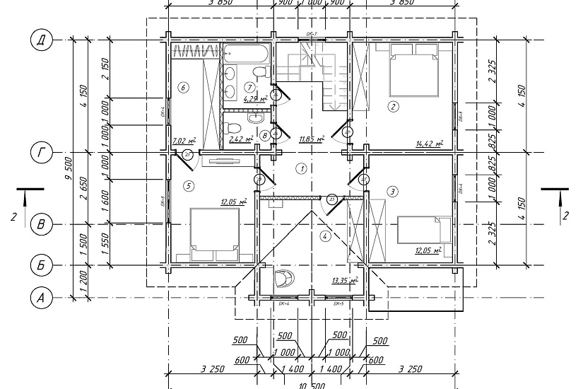 Проект дома из бруса №875 Проект дома из бруса №875