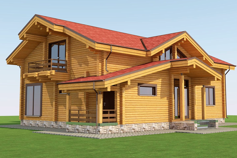 Жилой дом-брус205х140мм-14995х15500мм-1,5эт-АР