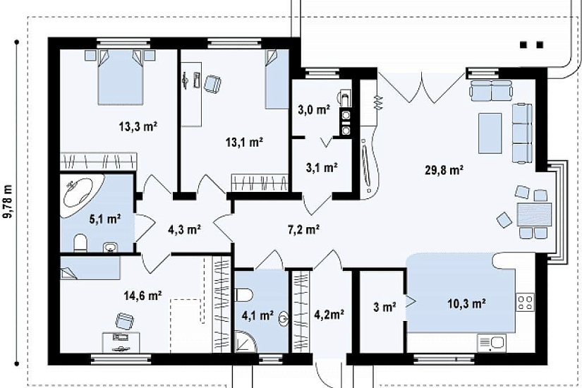 ДОМ ИЗ ГАЗОБЕТОНА ГД-115
