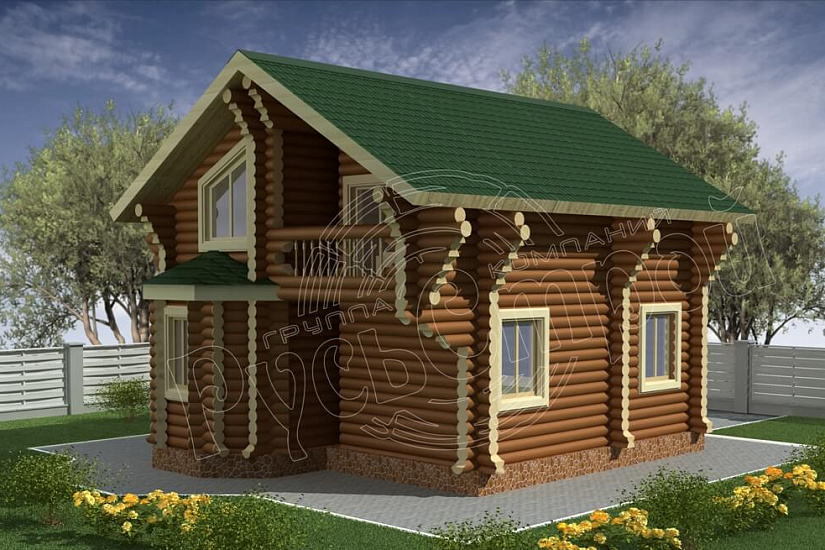 ПРОЕКТ Д-33 ДОМ ИЗ ОЦИЛИНДРОВАННОГО БРЕВНА