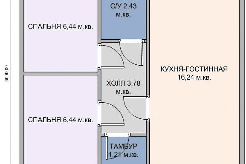 Каркасный дом 7х6 одноэтажный