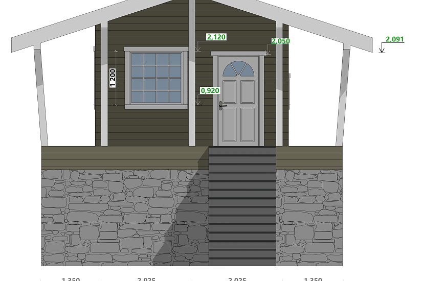 Жилой дом-каркас150мм-6750х7682мм-1эт-АР-КР