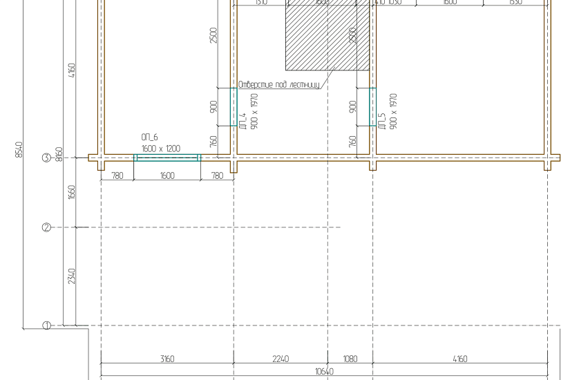 Дом-брус 160х160мм-10640х10640мм-1,5эт-КД