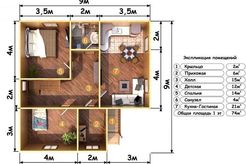 ДОМ ИЗ БРУСА ДБр-130б