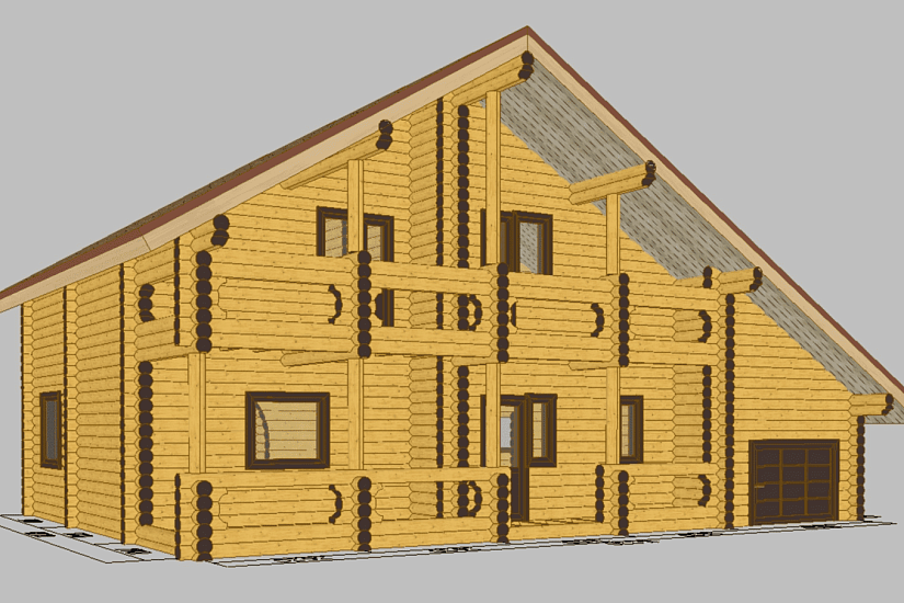 Дом-бревно200мм-14220х10220мм-1,5эт-АР-КР