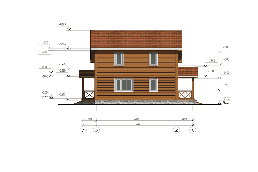 Дом  9х9-1,5эт-брус-АР
