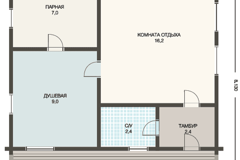 Баня ПБ - 53,4 кв.м