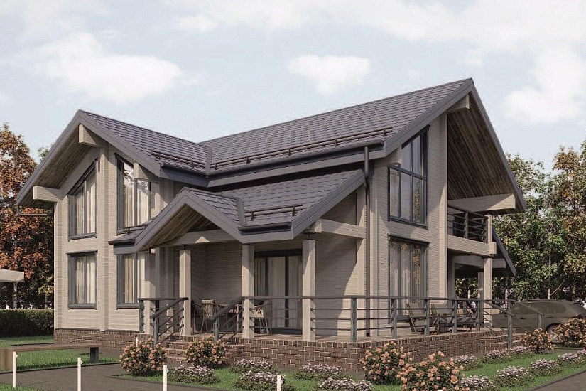 Проект дома из бруса №808