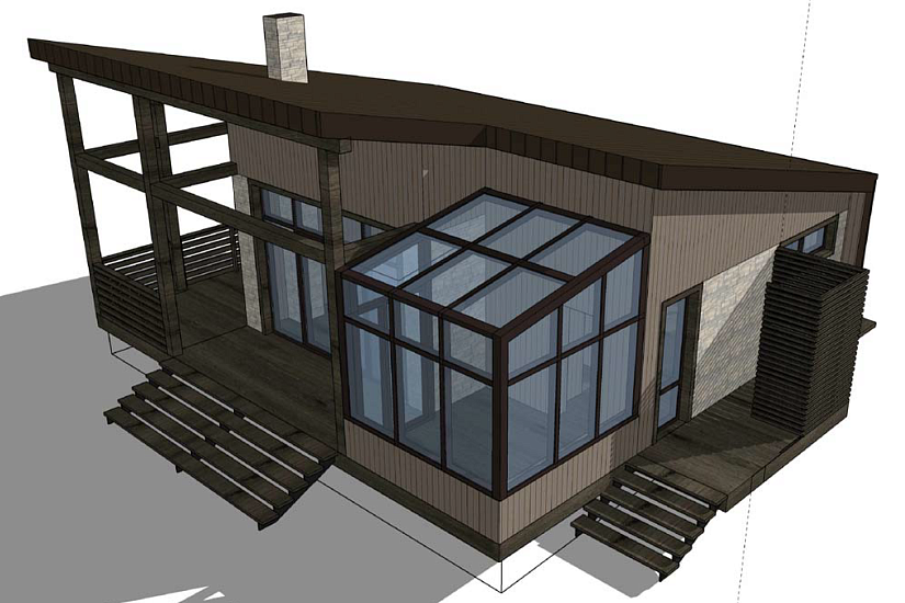 Летний домик-каркас200мм-12800х11040мм-АР Летний домик-каркас200мм-12800х11040мм-АР