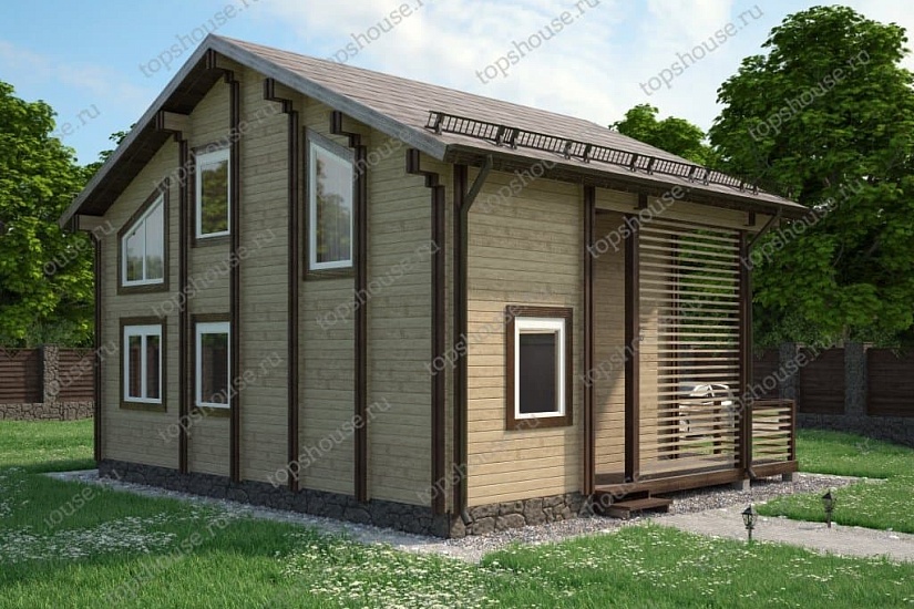 Двухэтажный дом из двойного бруса «Дворец Тора» от компании ТопсХаус
