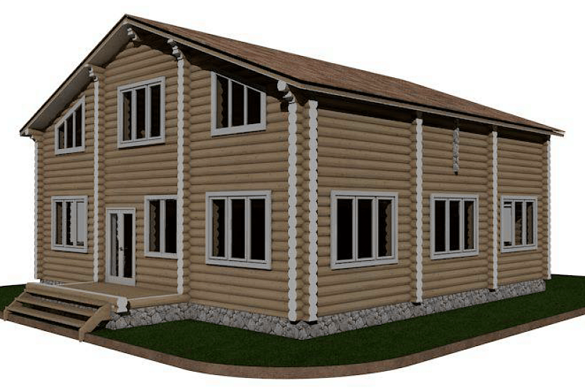 Дом-бревно250мм-1,5эт-12200х14900-АР