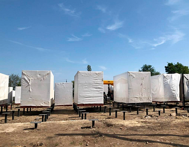 Строительство корпуса больницы на фундаменте из винтовых свай в зоне проведения СВО