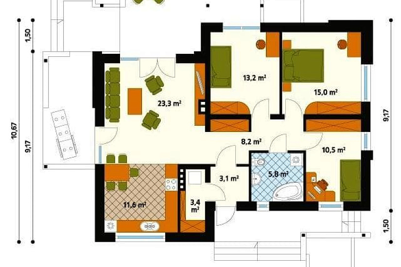 Проект "ДЧ-11": дачный каркасный дом по канадской технологии Проект "ДЧ-11": дачный каркасный дом по канадской технологии