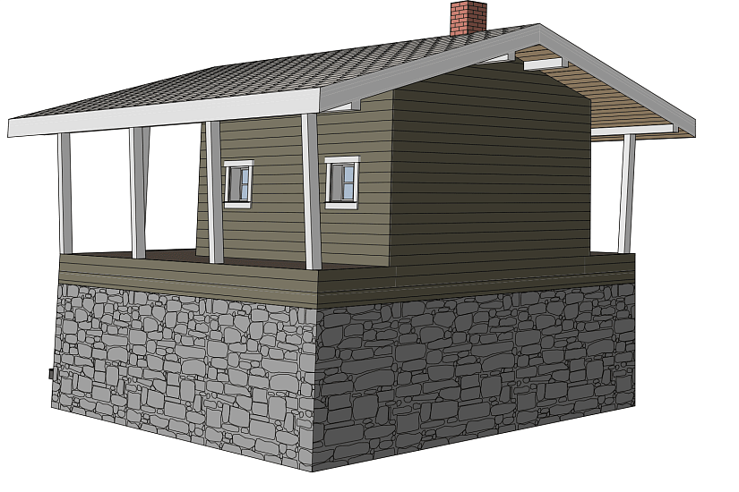Жилой дом-каркас150мм-6750х7682мм-1эт-АР-КР