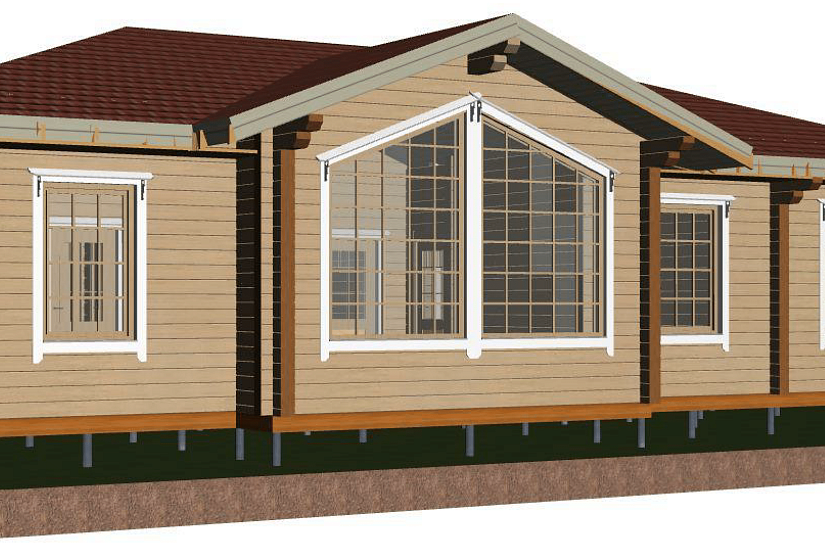 Жилой дом-брус 190х188мм-18900х11200мм-1эт-КР