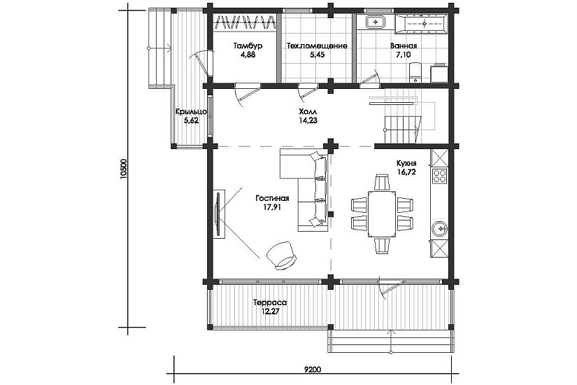 Проект дома из бруса №634 Проект дома из бруса №634