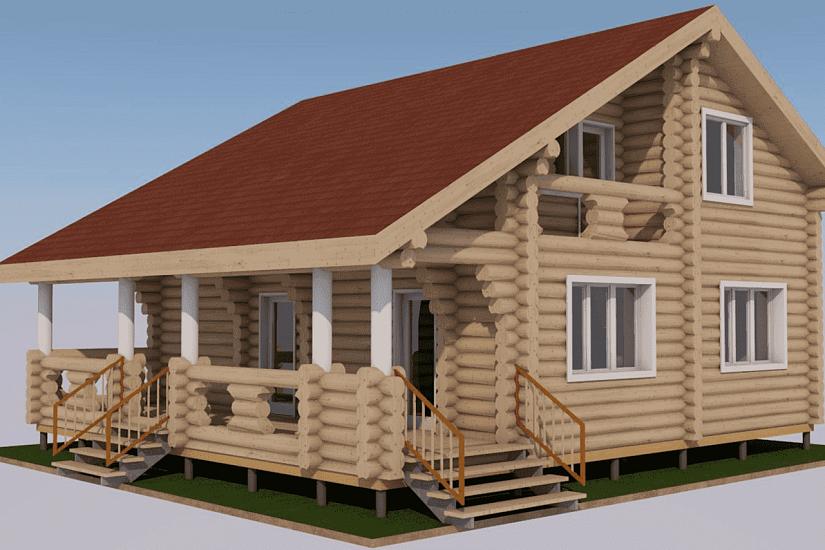 Дом-бревно260-10500х9600мм-1,5эт-АР