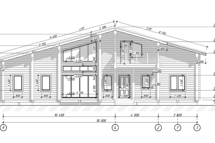 Дом-1,5эт-профбрус-18000х13600мм-КД Дом-1,5эт-профбрус-18000х13600мм-КД