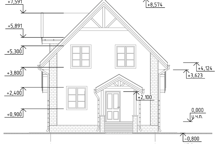 Дом-каркас150мм-16400х7300мм-1,5эт-АР-КР
