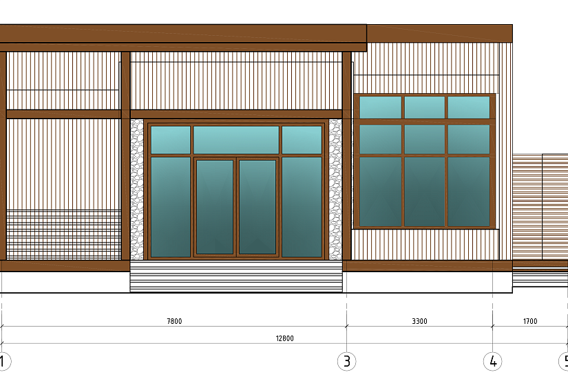 Летний домик-каркас200мм-12800х11040мм-АР Летний домик-каркас200мм-12800х11040мм-АР