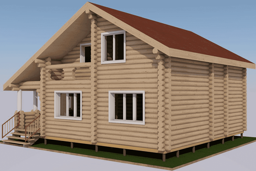 Дом-бревно260-10500х9600мм-1,5эт-АР